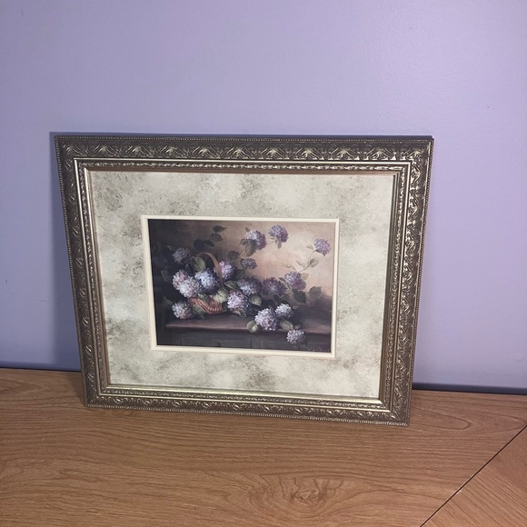 fabrice de villenueve Other - Framed Floral Artwork 15x13 Fabrice de Villanueve Hydrangeas in violet